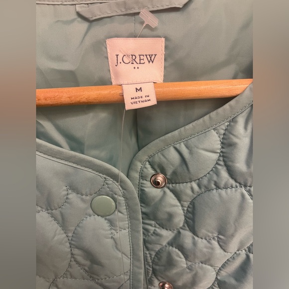 J. Crew Factory Lightweight Quilted Heart Jacket Soft Green M - Picture 6 of 14